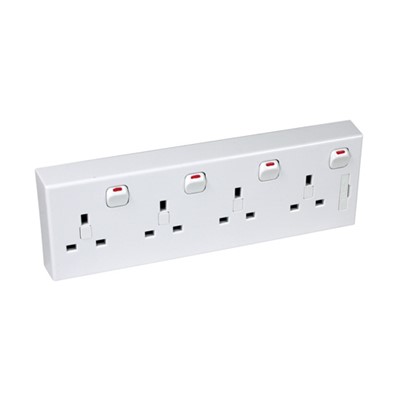 1 Gang to 4 Gang Converter Switched Socket