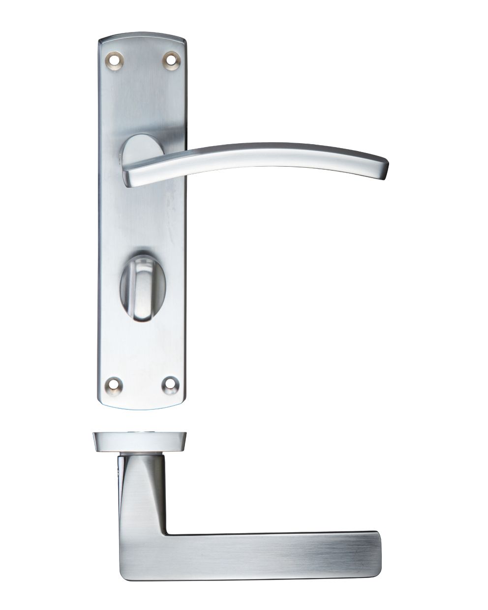 Toledo Lever Bathroom (57MM c/c) On Backplate 170mm x 40mm Satin Chrome
