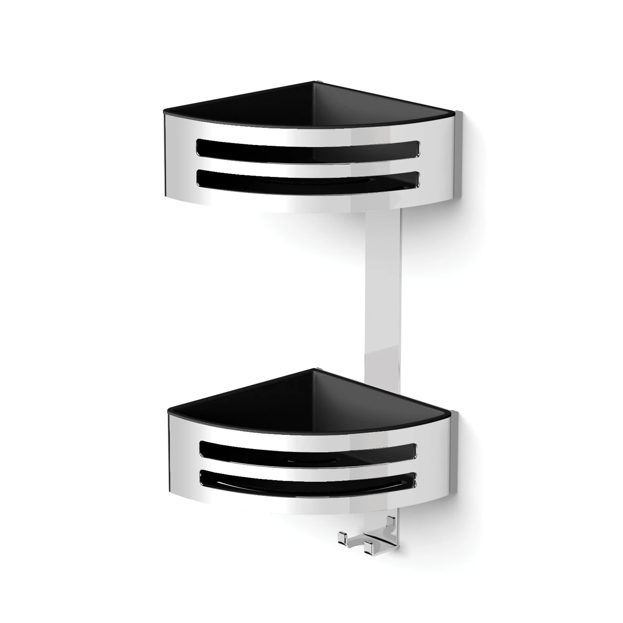 Two Tier Corner Shower Basket (Chrome) - Modern