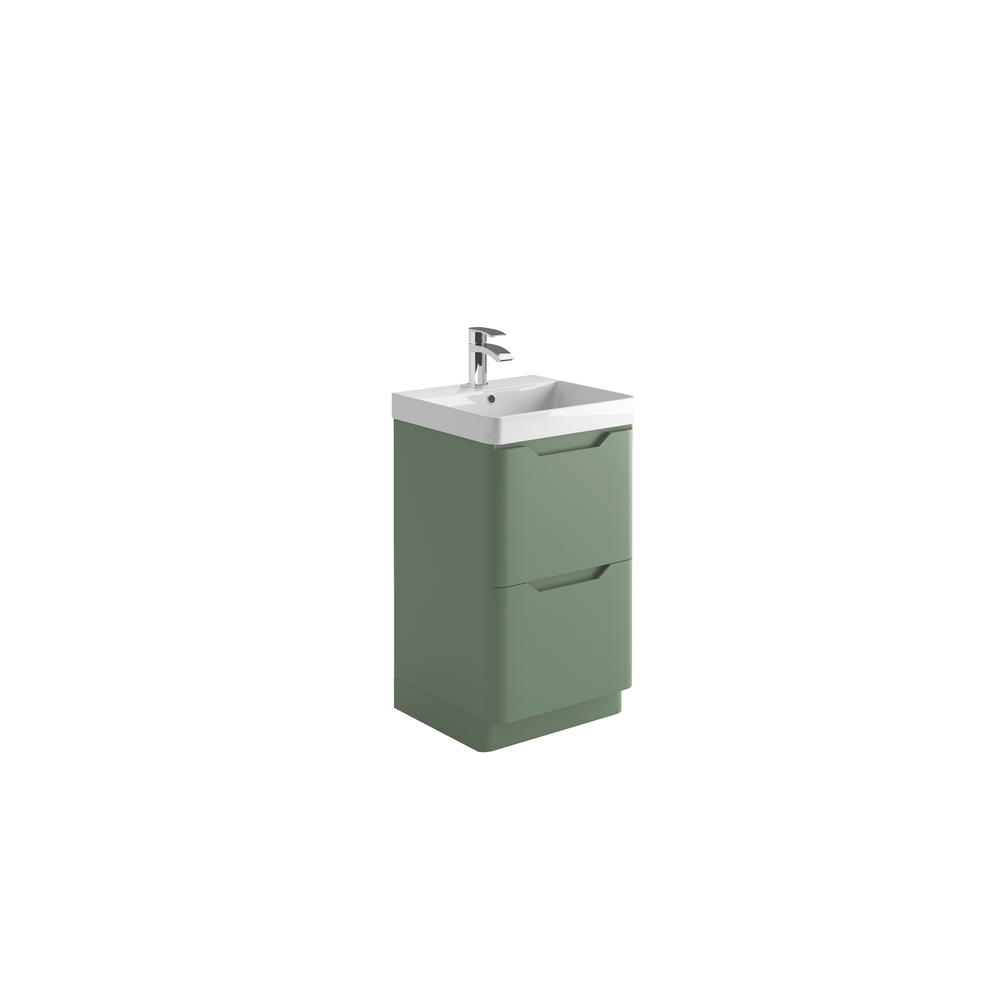 Ella 500 Floor Unit And Basin - Matt Sage Green