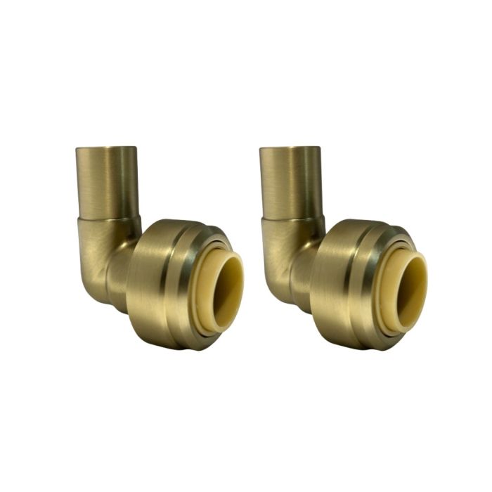 15mm x 10mm Pushfit Elbow Brushed Brass