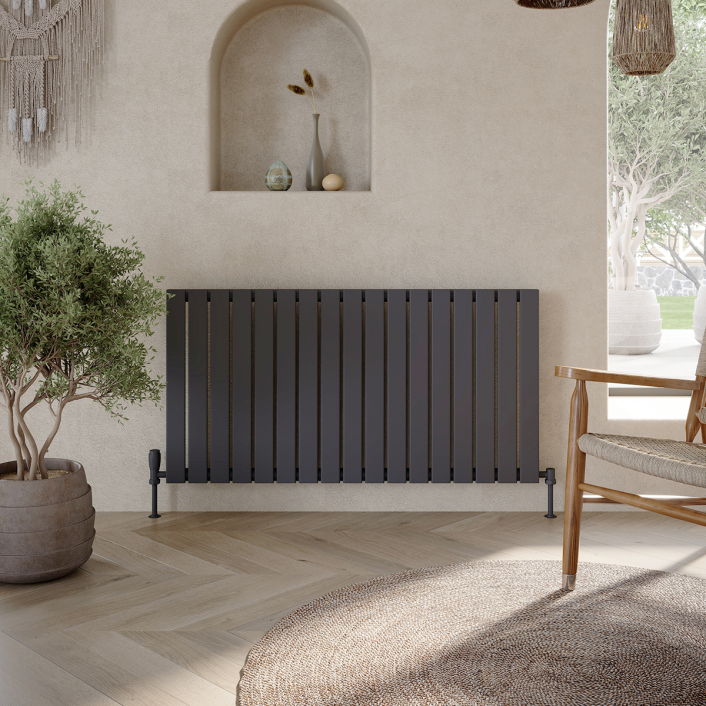 Scudo Apex Designer Radiator, Single Panel, 600 x 1121mm — Anthracite