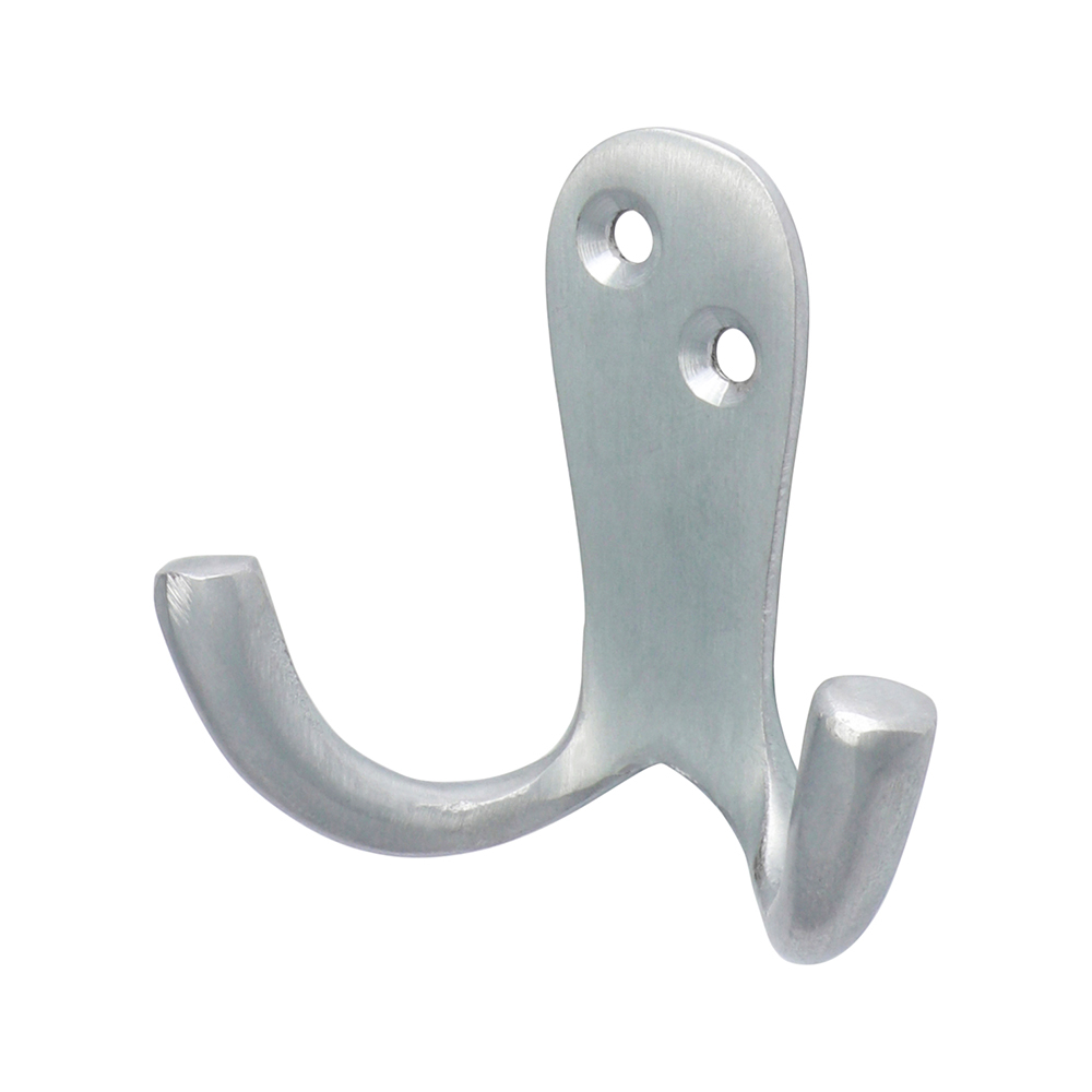 Double Robe Hook Sat. Chrome 47 x 24mm