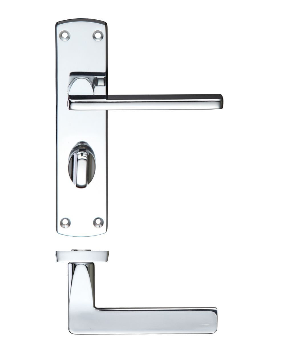 Leon Lever Bathroom (57mm c/c) On Backplate 170mm x 40mm Polished Chrome