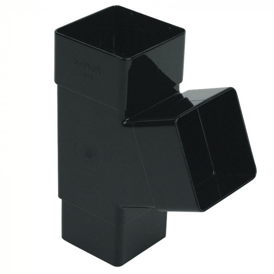 65mm Rainwater Square 67.5� Branch Tee Black