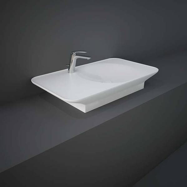 RAK Valet Basin Wall Hung/Countertop  Left Ledge 1TH Matt White 92cm