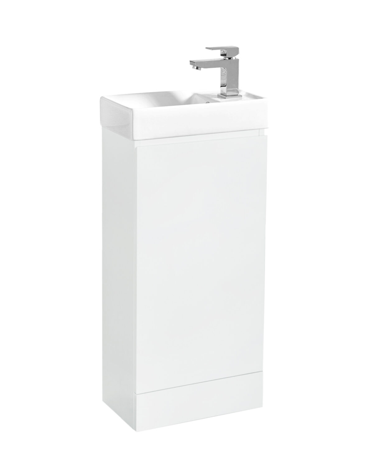 Waterguard Cloakroom Floor Mounted Cabinet & Basin - Gloss White