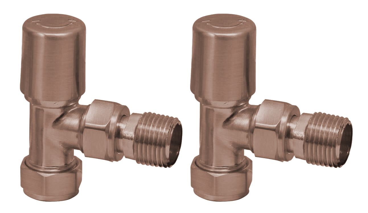 Designer Angled Valves (Pair) Brushed Bronze