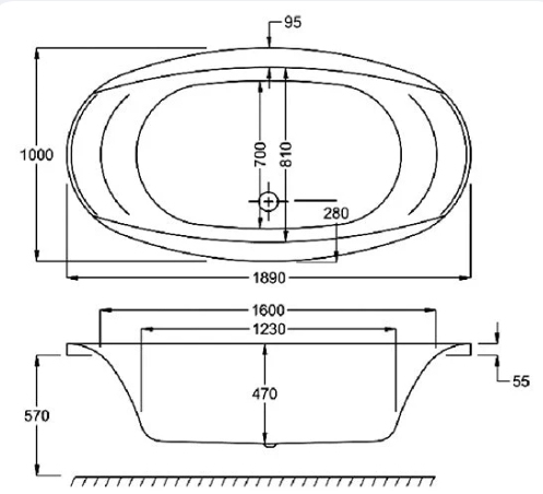 Carron Celcius 1900 x 1000 Oval Bath