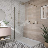 Scudo S8 Wetroom Joining Piece, Brushed Brass