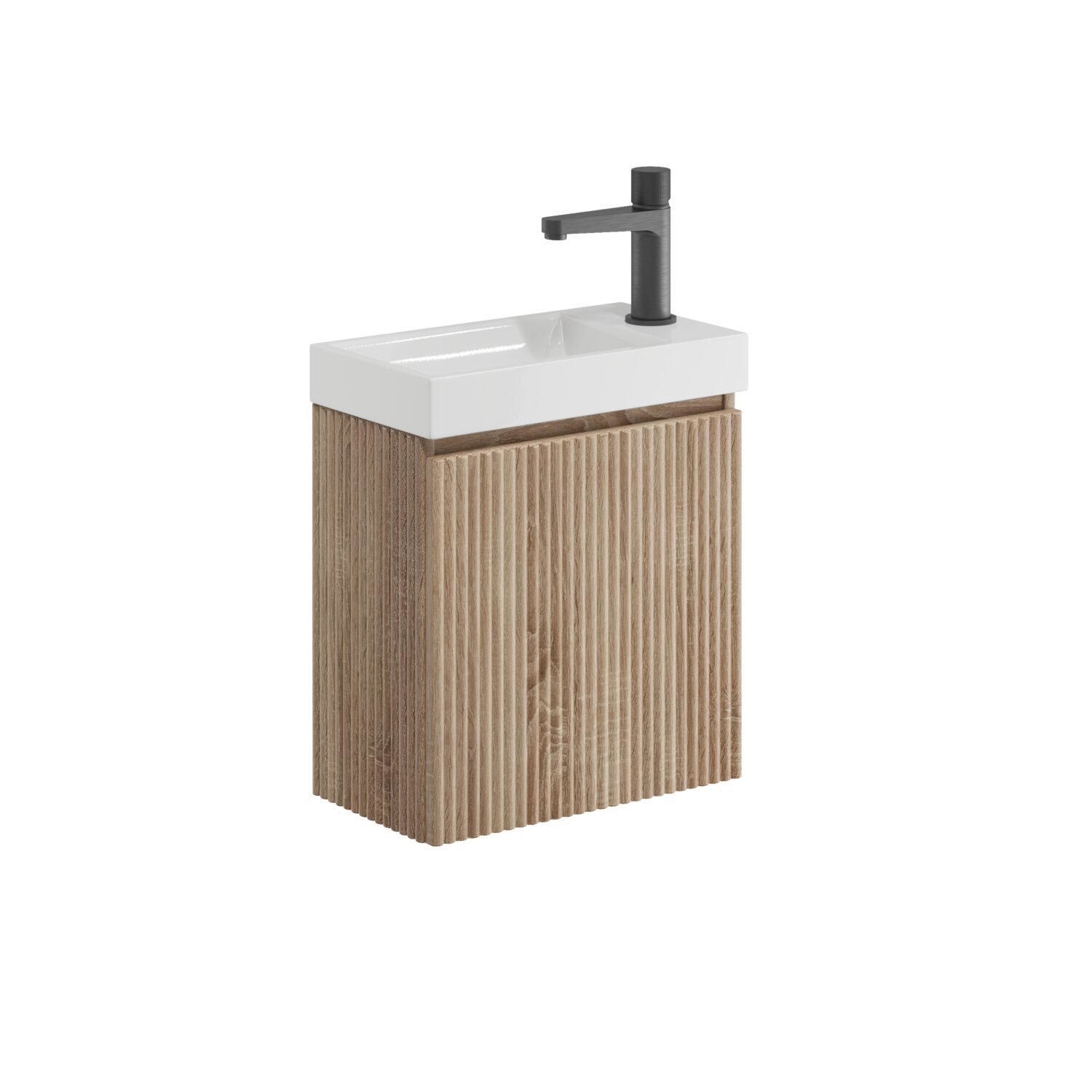 Linea 400 Cloakroom Unit & Basin - Sonoma Oak