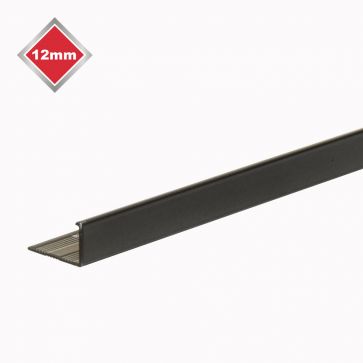 12mm Smooth Black L Shape Tile Edge