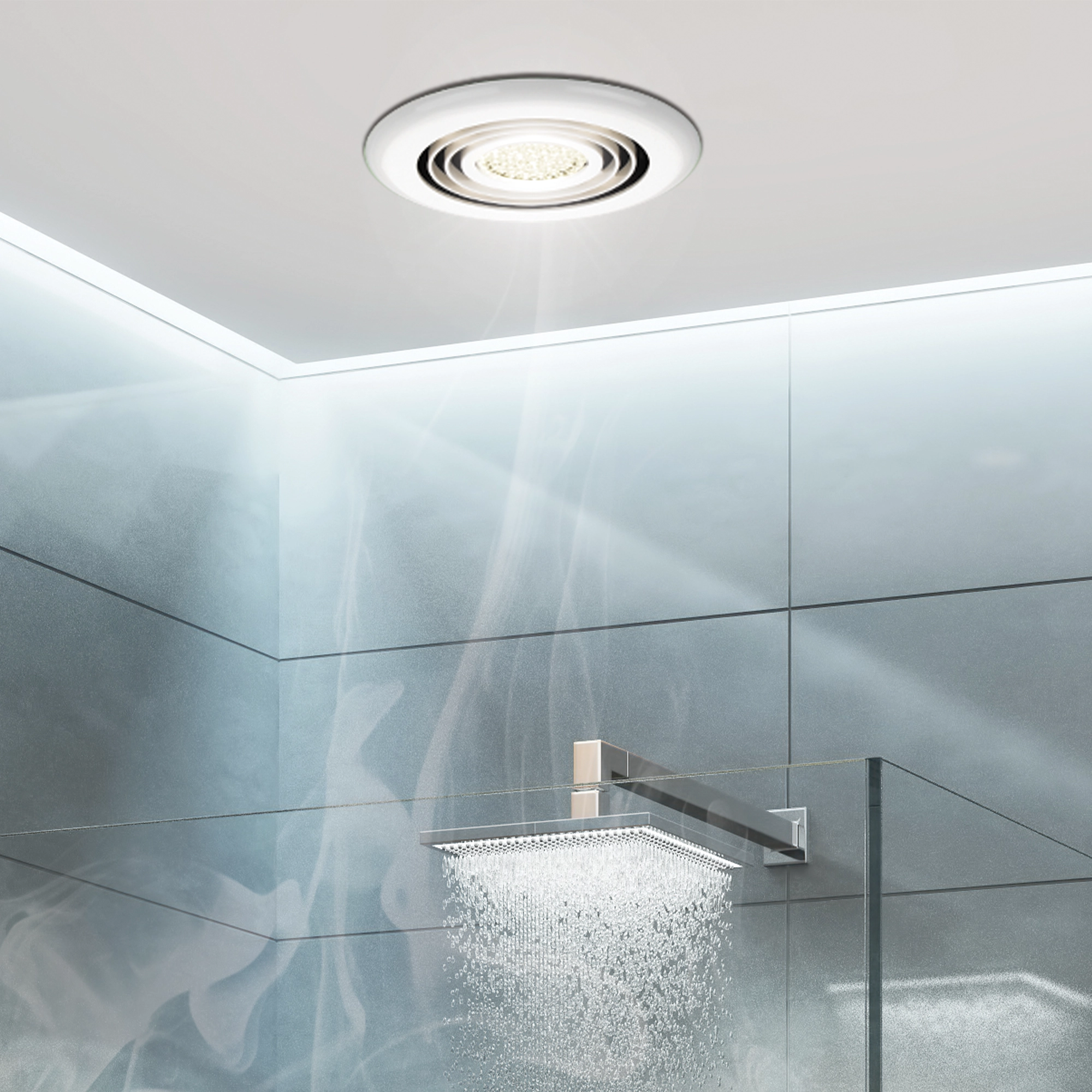 Cyclone Wet Room Inline Fan, White - Non Illuminated