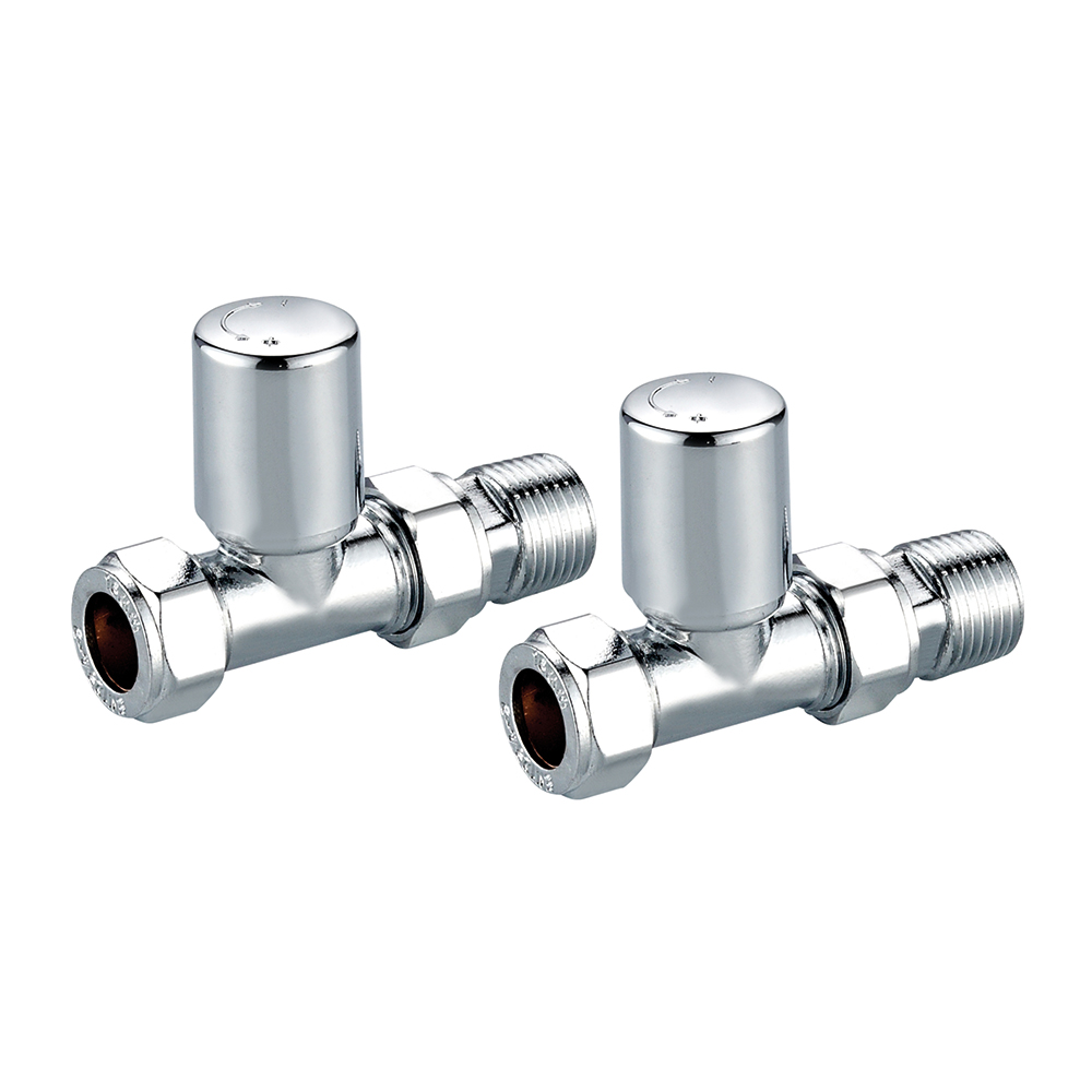 Towel Rail Valves Straight (Pair) Chrome