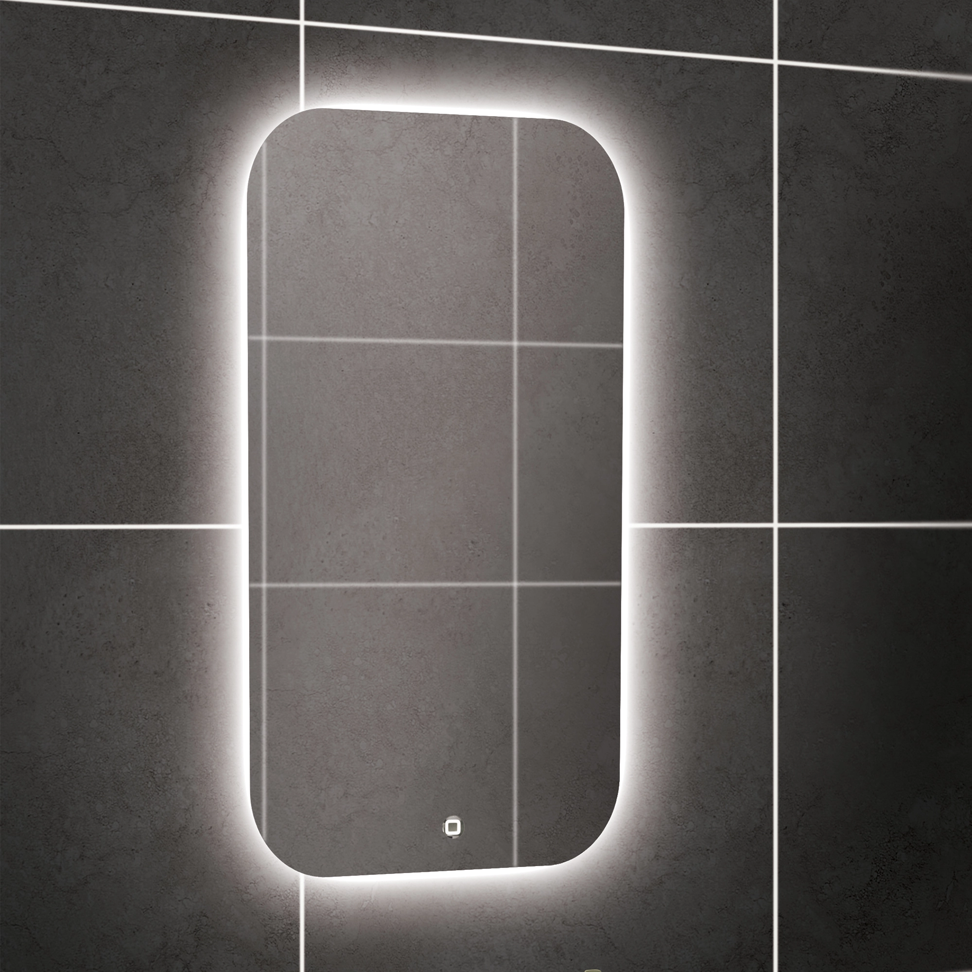 Ambience Illuminated Bathroom Mirror – 50 cm Wall Mounted