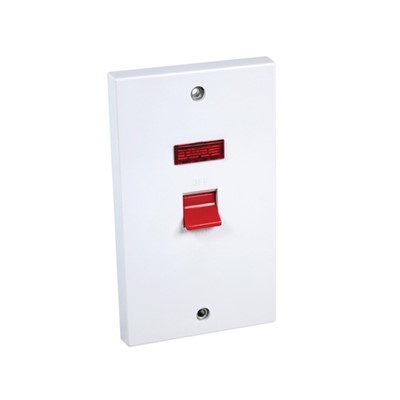 Cooker Switch 45Amp DP + Neon (Tall)
