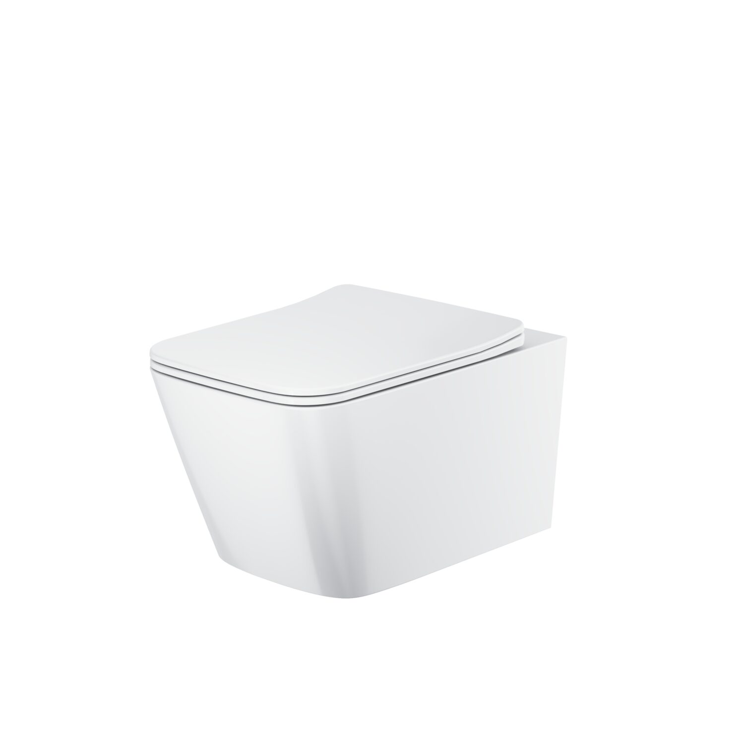 Riviera Square Wall Hung Pan Including Soft Close Seat - Gloss White