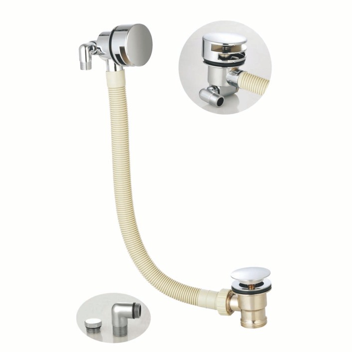 Scudo Purelle Round Bath Filler with Sprung Waste & Overflow, Chrome