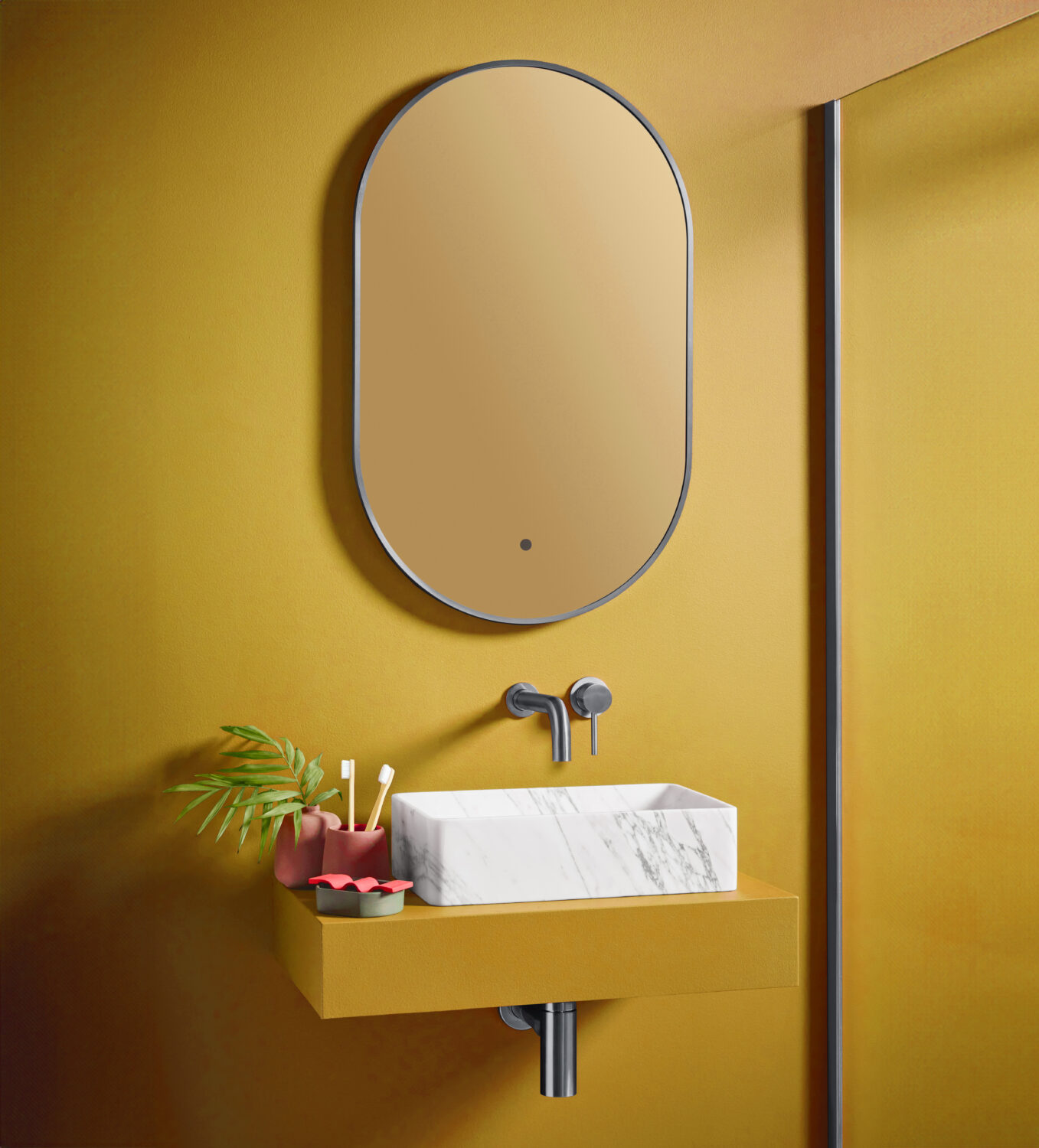 Aubrey LED Mirror Gunmetal 500�800