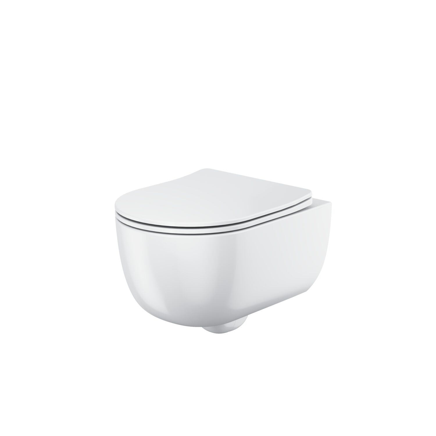 Riviera Round Wall Hung Pan Including Soft Close Seat - Gloss White