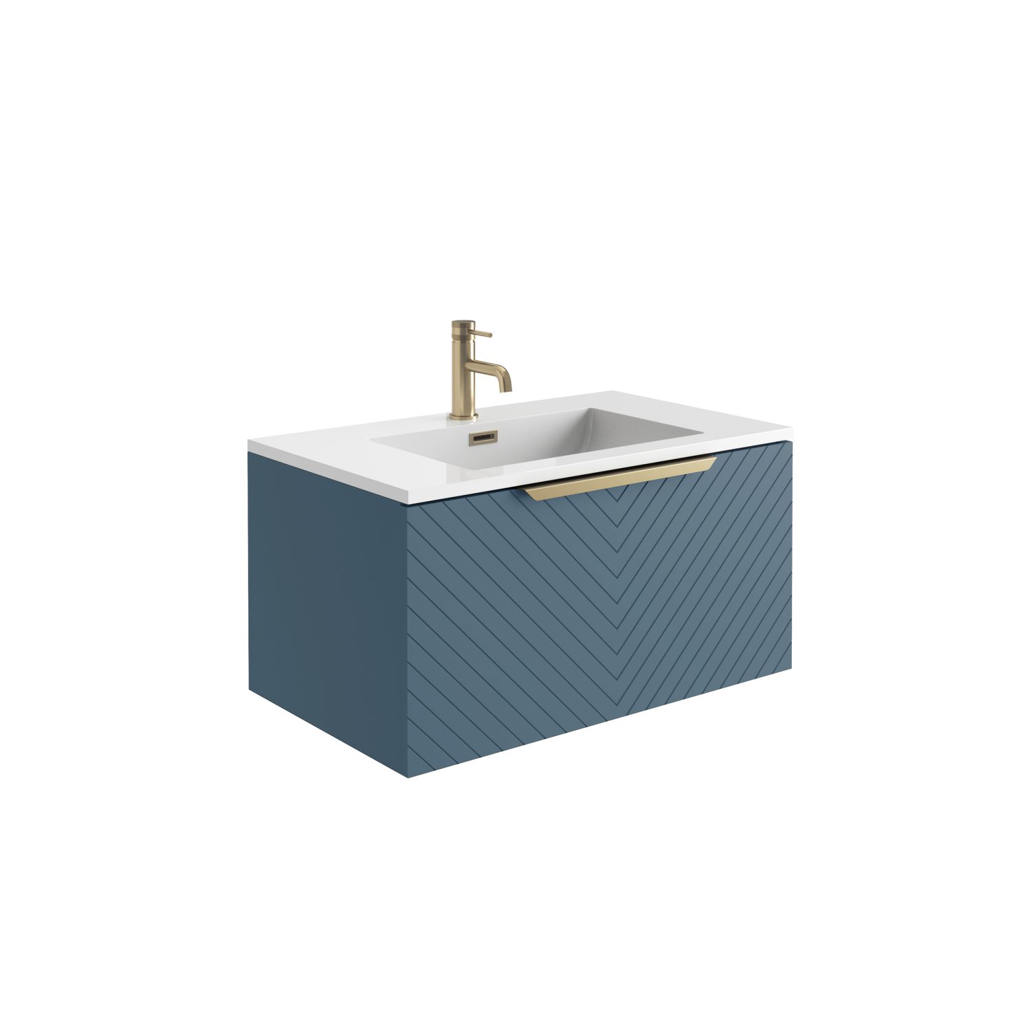 Chevron 800 Basin Cabinet - Matt Twilight Blue