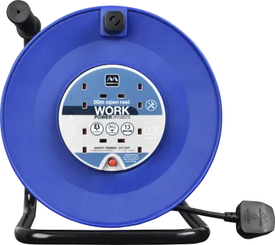 BG 13 Amp 4 Socket Large Open Reel 50 Metre