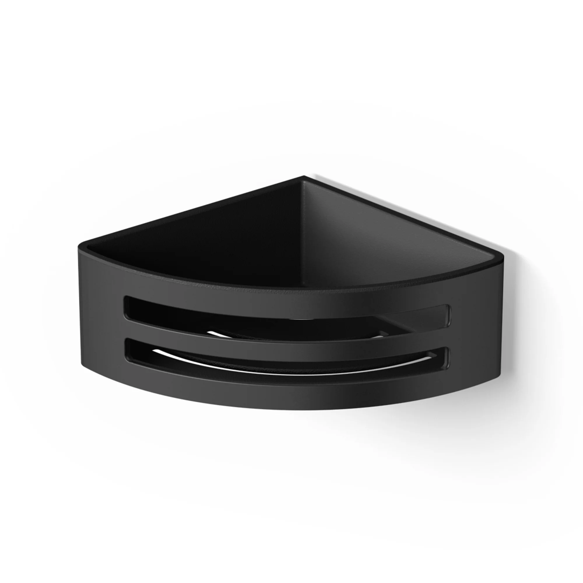 Corner Shower Basket (Black) - Removable Tray