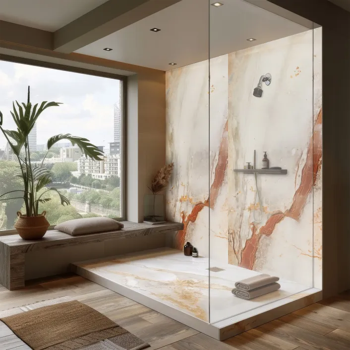 Golita Platinum Santa Rosa Marble PVC Wall Panel, 1000x2400mm | SR1