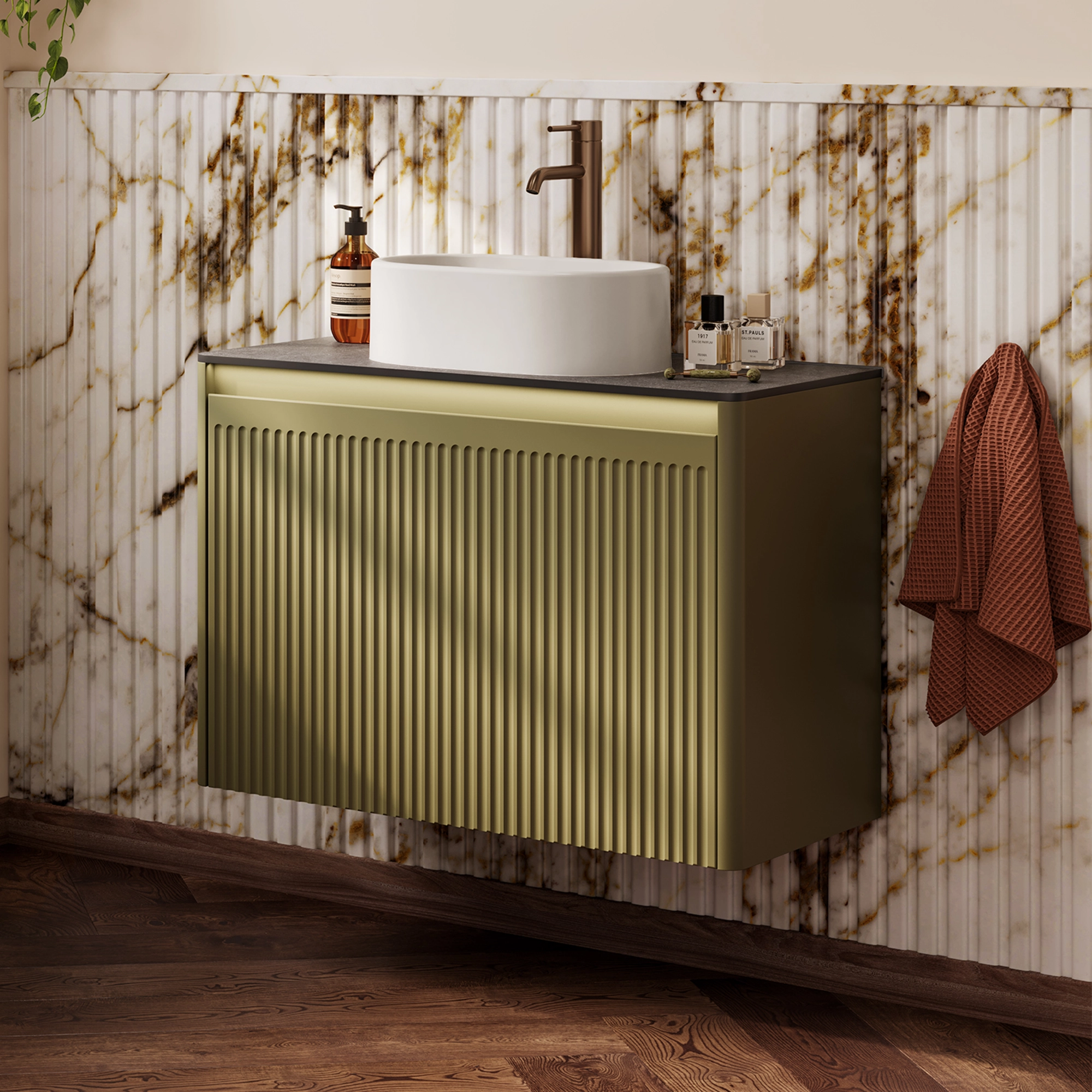 Adorn 60cm Wall Hung Unit - Olive
