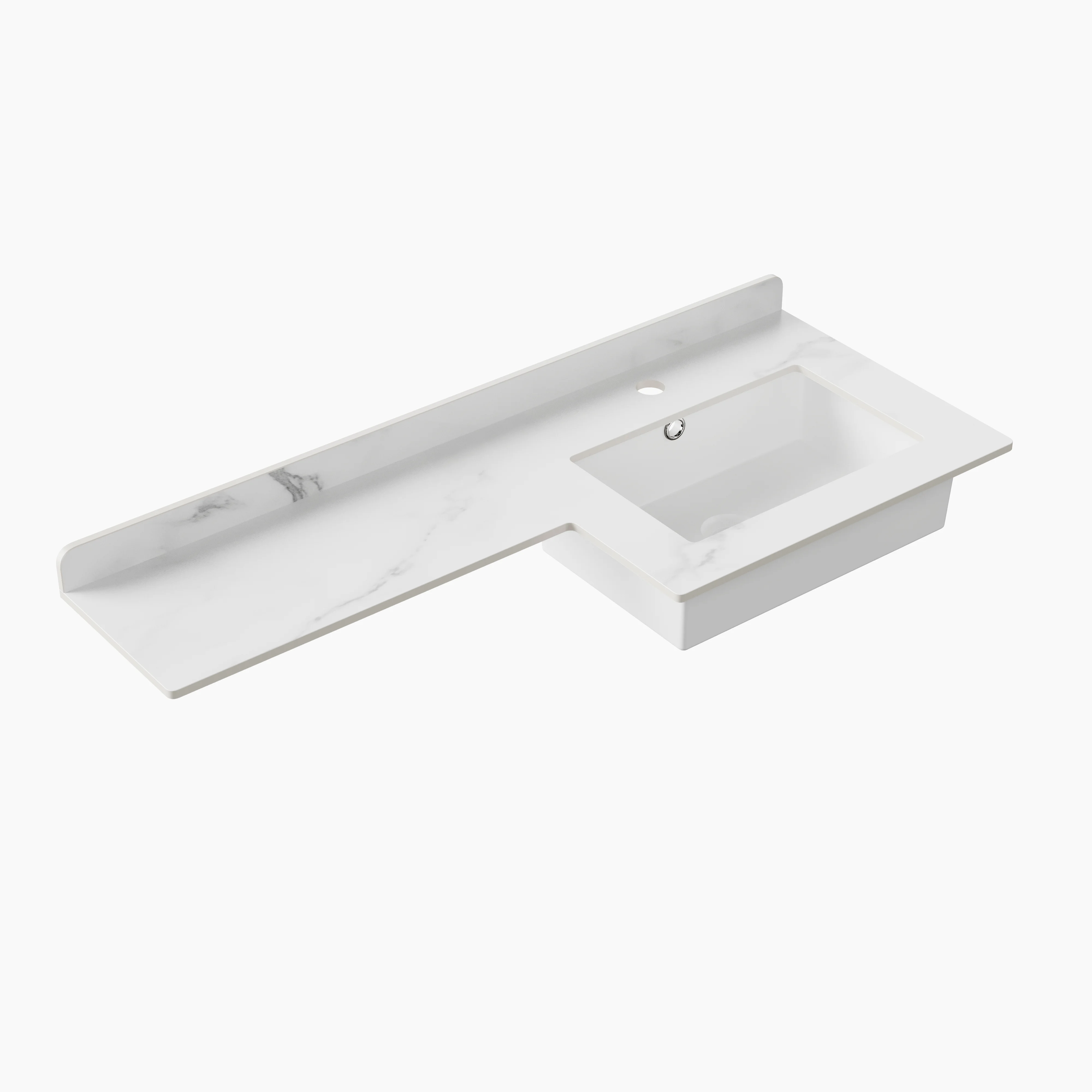 Kingsbury 60cm Quartz Countertop & Basin - White Marble