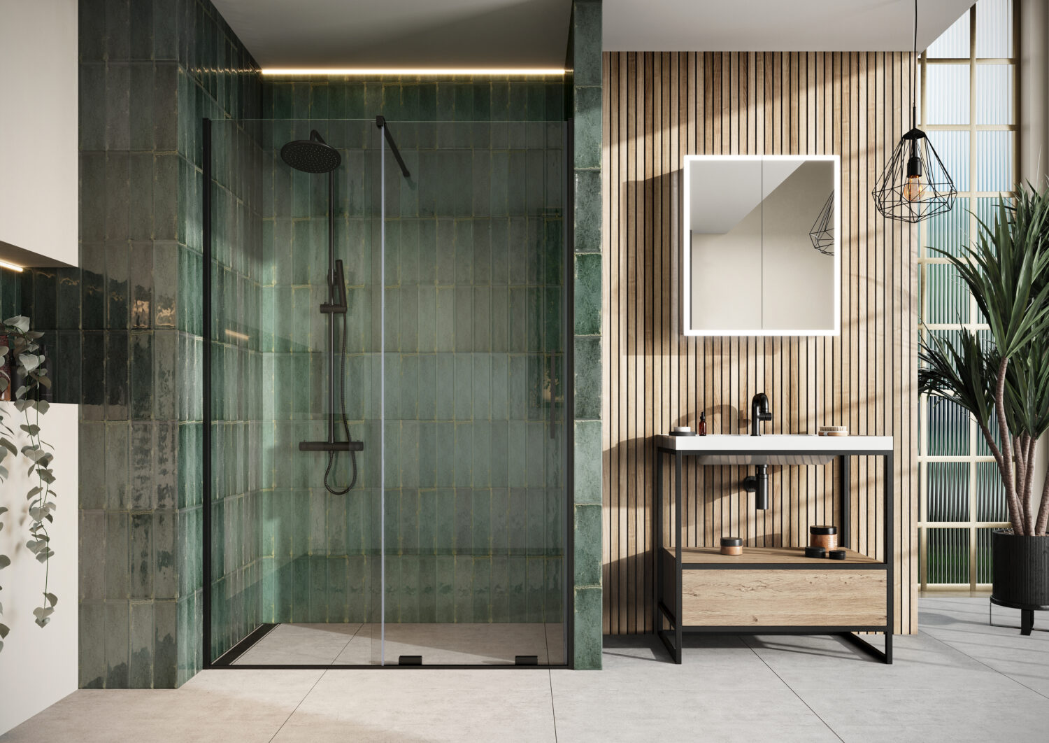 Momentum Sliding Wetroom 1700 Door / Door Profile & Accessories Pack Gunmetal