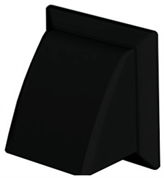 Domus 100mm Wall Cowl Round Black – Ventilation Outlet Cover