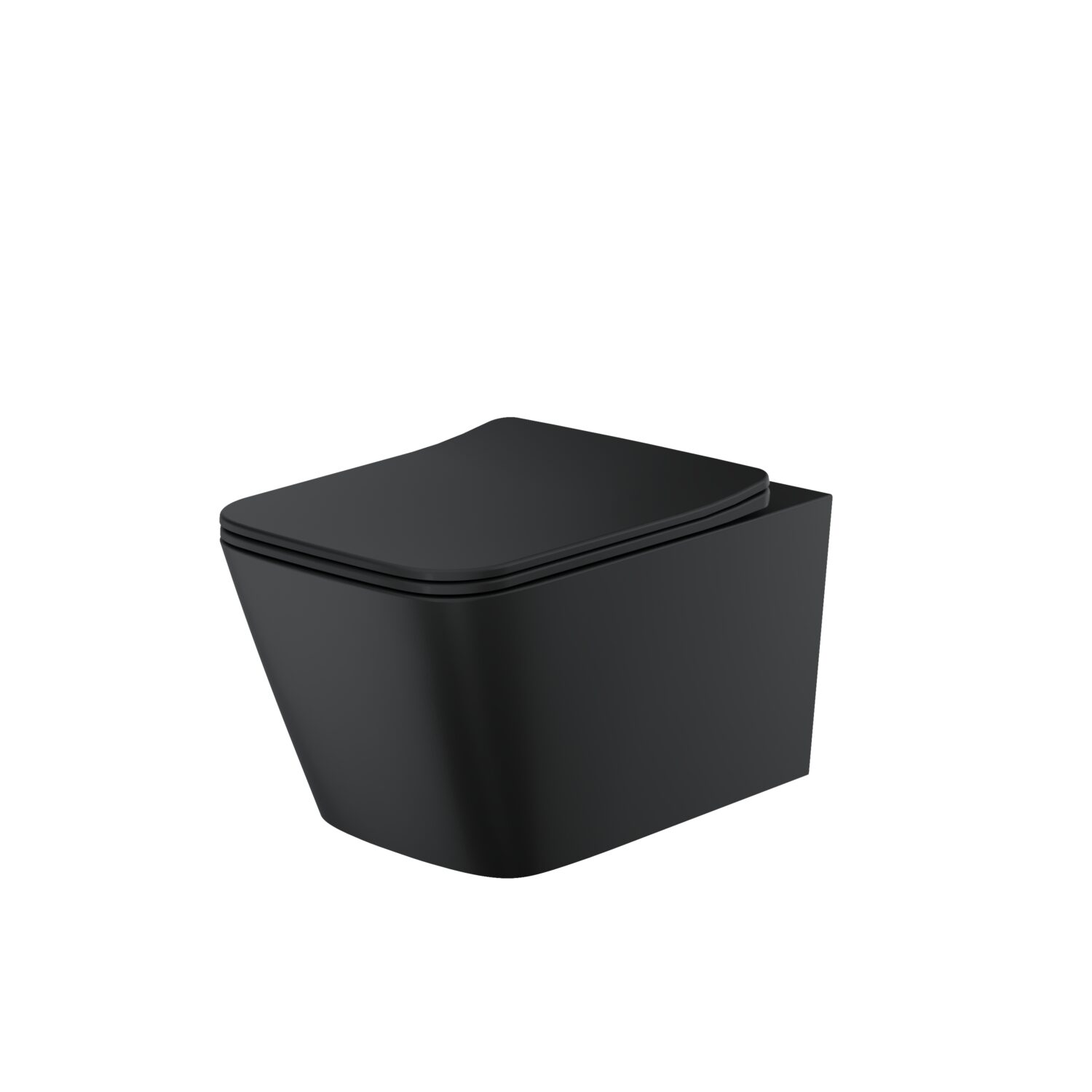 Riviera Square Wall Hung Pan Including Soft Close Seat - Black