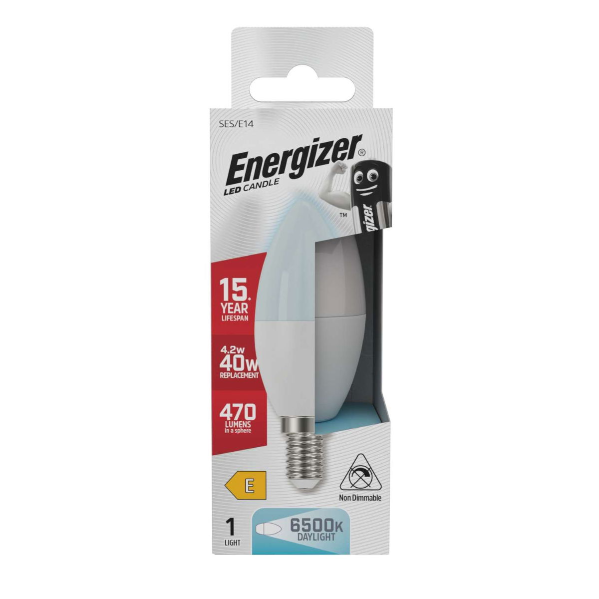 Energizer LED Candle E14 (SES) 470lm 4.2W 6,500K (Daylight)