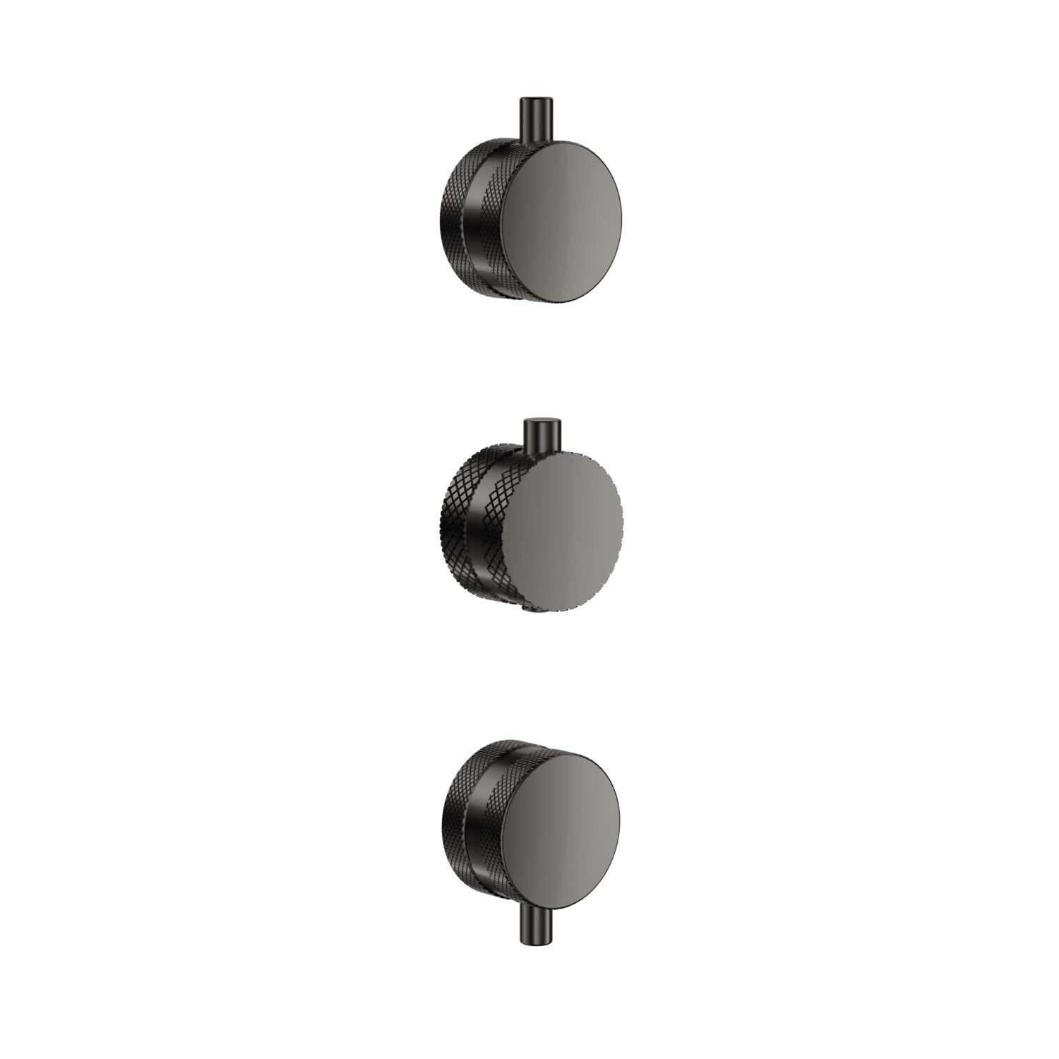 Concealed Knurled Handle 3 Pack (1 Thermo 2 Flow) Gunmetal