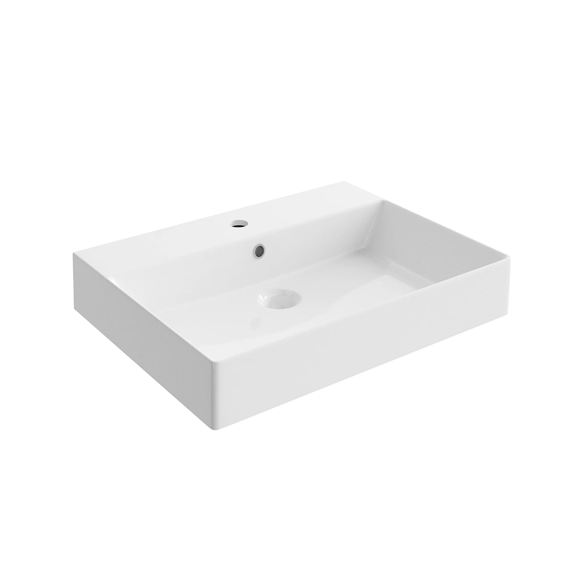 Vanya 85cm Wall Mounted Washbasin - White