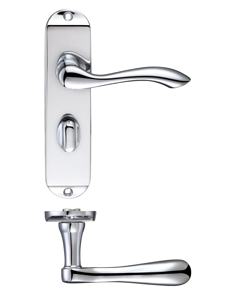 Arundel Lever Bathroom (57mm c/c) Furniture - Short Plate 175 x 42mm Polished Chrome