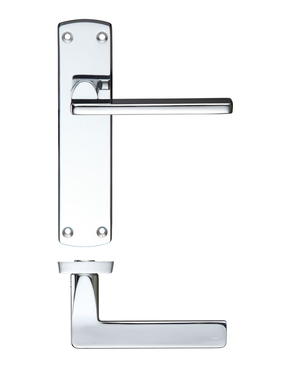Leon Lever Latch On Backplate 170mm x 40mm Polished Chrome