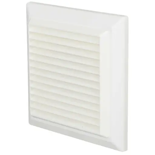 125mm Louvred Grille Rnd Spig White