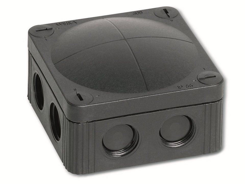 COMBI� 308 BK 85 x 85 x 51mm, Polypropylene Junction Box, IP66/IP67, 8 x M20 Threaded Membrane Side Entries, Empty, Black