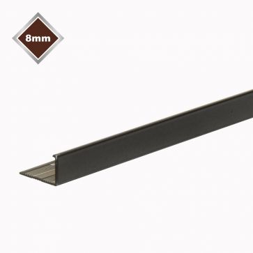 8mm Smooth Black L Shape Tile Edge