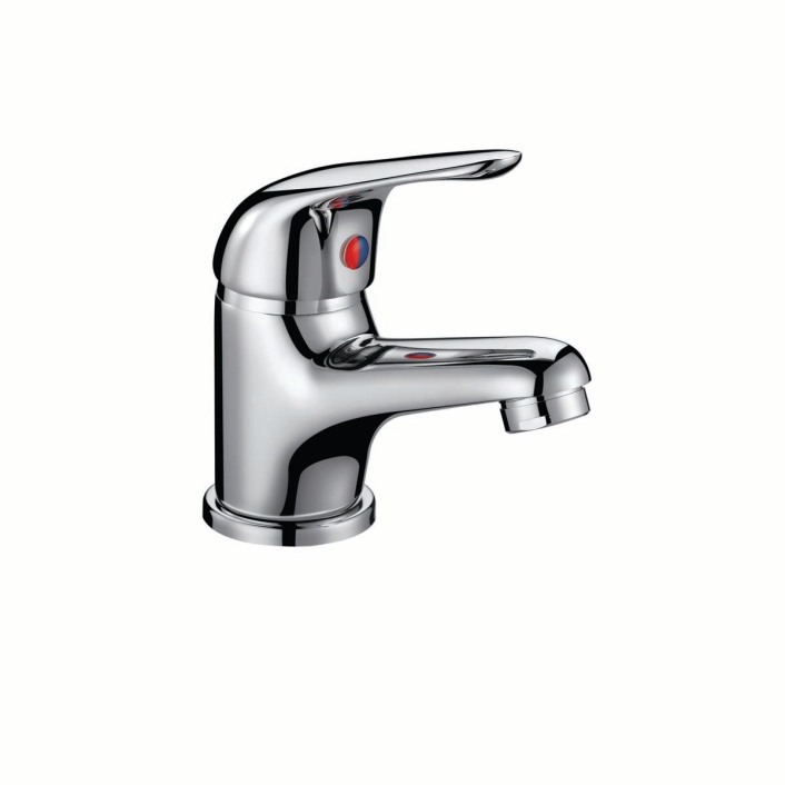 Scudo Wren Mono Basin Mixer, Chrome, with Push Waste — 35mm