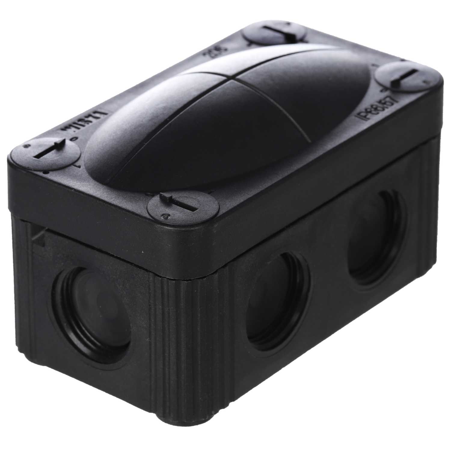 COMBI� 206 BK 85 x 49 x 51mm, Polypropylene Junction Box, IP66/IP67, 6 x M20 Threaded Membrane Side Entries, Empty Black