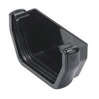 112mm Rainwater Half Square External Stopend Black