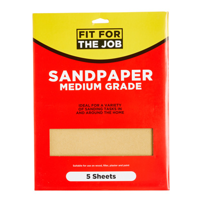 Fit For The Job 5 Sheets Medium Grade Sandpaper