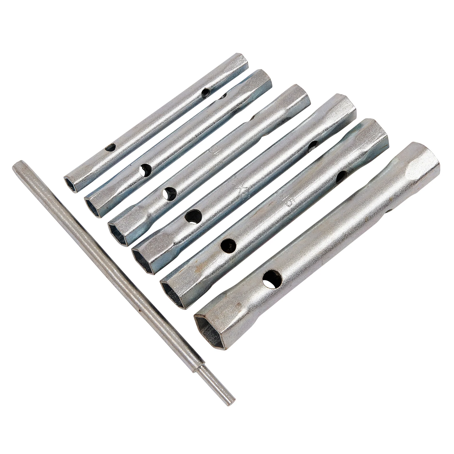 6 Piece Tubular Box Spanner Set With Tommy Bar