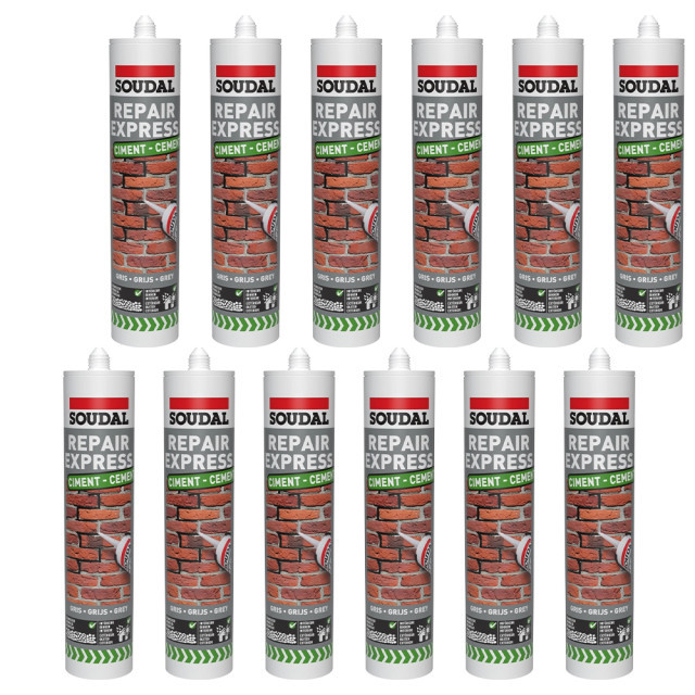 Soudal Repair Express Cement Grey 290ml (pack-of-12)