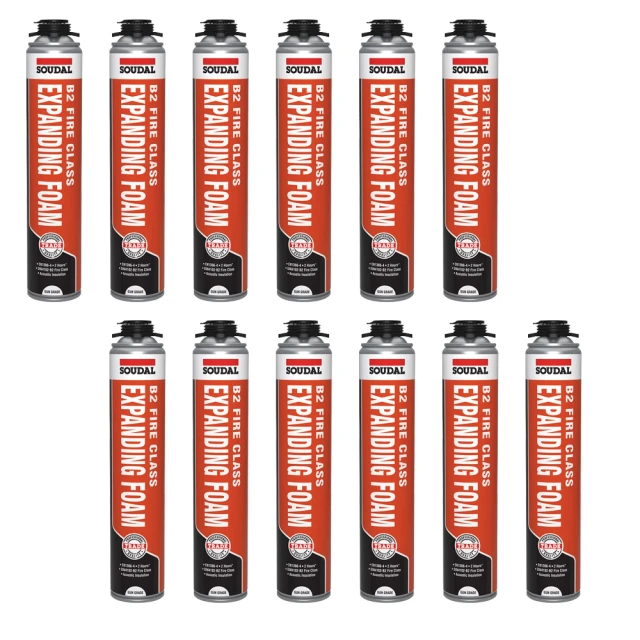 Soudal Fire Foam B2 Gun Grade 750ml (pack-of-12)