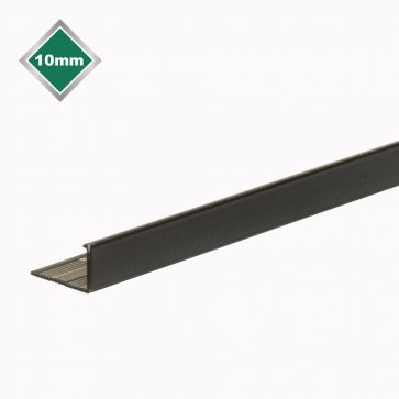 10mm Smooth Black L Shape Tile Edge