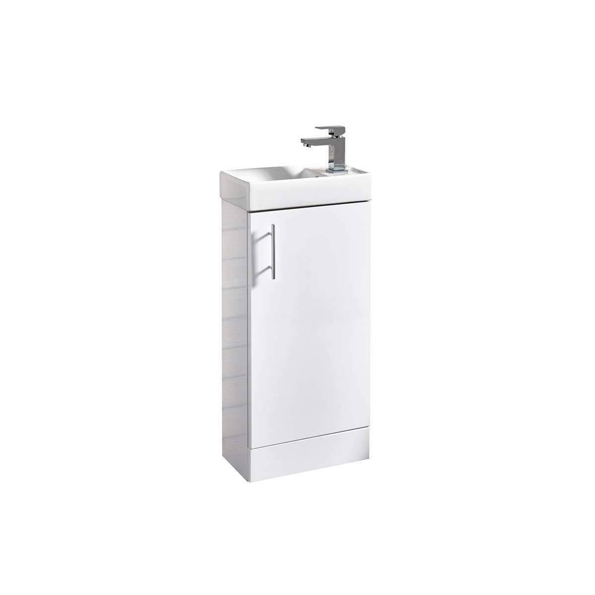 Lanza Cloakroom Floorstandin Unit & Basin - Gloss White
